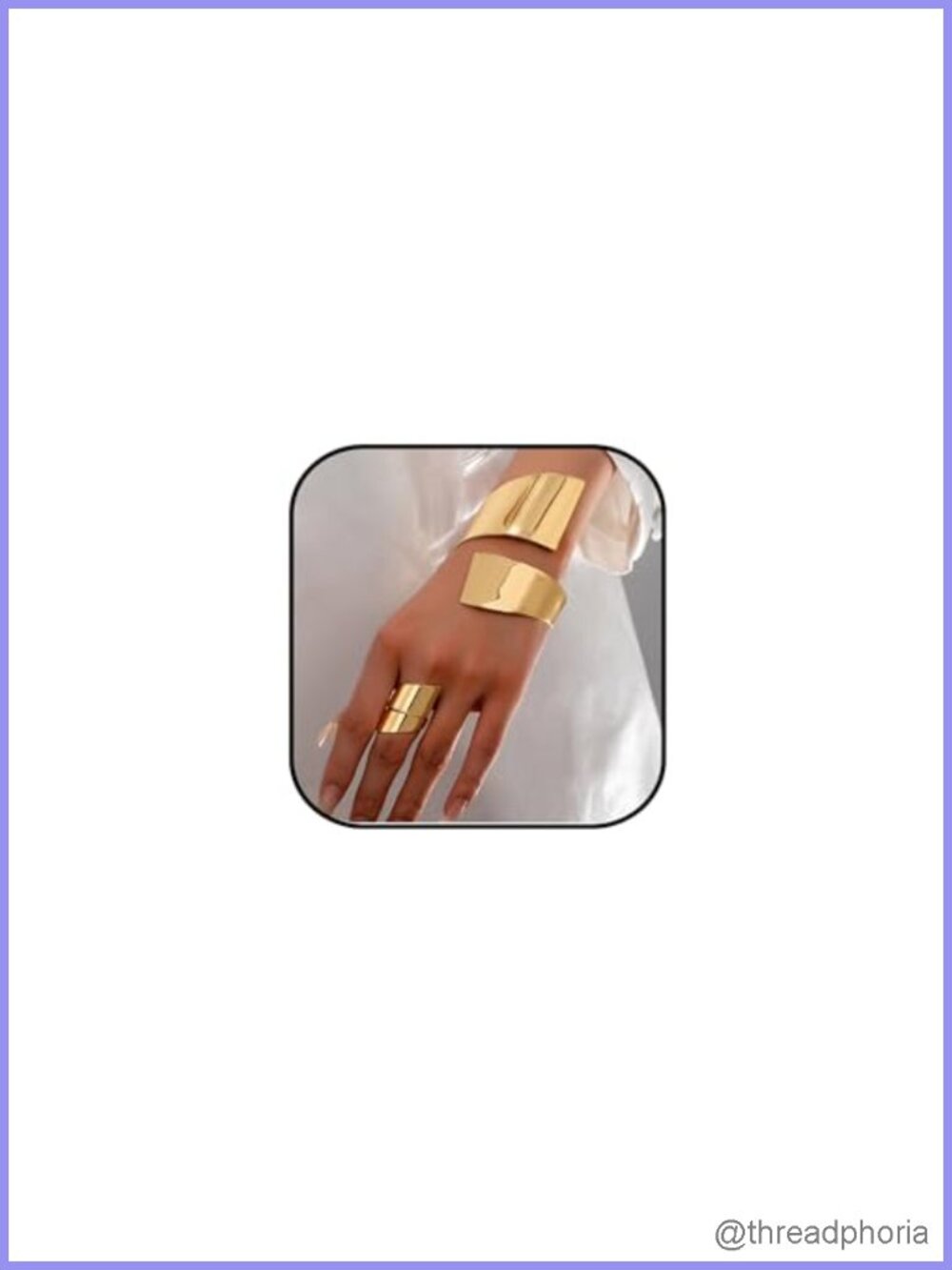 Chunky Gold Bangle and Ring Set Statement Jewelry Set Zinc Alloy
